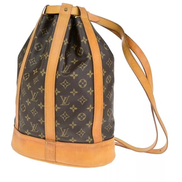Auth LOUIS VUITTON LV Randonnee PM Shoulder Bag Monogram Leather Brown - Picture 1 of 16